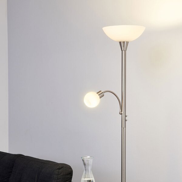 Podne Lampa Lindby, Elaina, Sivo, Dnevna soba, Metal, Moderan
