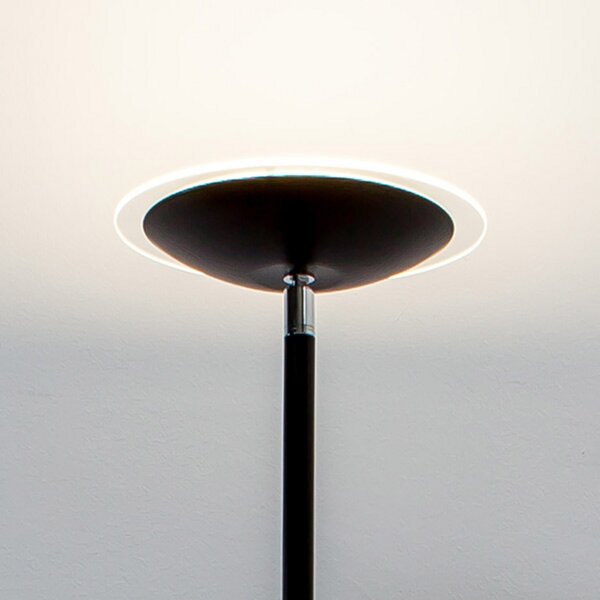Podne Lampa Lindby, Malea, prigušiv, Crno, Dnevna soba, Metal, Moderan
