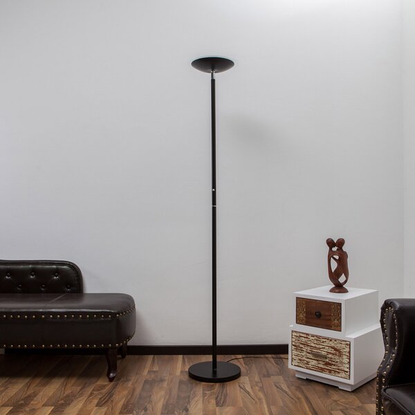 Podne Lampa Lindby, Malea, prigušiv, Crno, Dnevna soba, Metal, Moderan