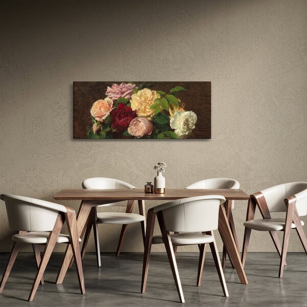 Slika - Henri Fantin-Latour, Roses de Nice on a Table, reprodukcije (120x50 cm)