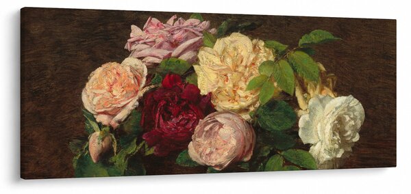 Slika - Henri Fantin-Latour, Roses de Nice on a Table, reprodukcije (120x50 cm)