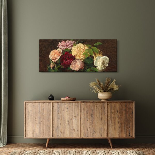 Slika - Henri Fantin-Latour, Roses de Nice on a Table, reprodukcije (120x50 cm)