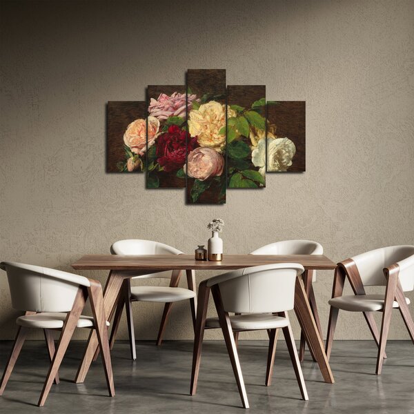 Slika - Henri Fantin-Latour, Roses de Nice on a Table, reprodukcije (150x105 cm)