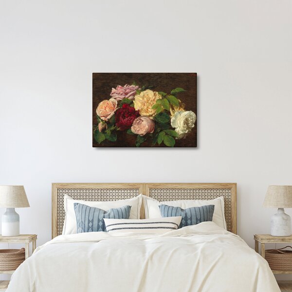 Slika - Henri Fantin-Latour, Roses de Nice on a Table, reprodukcije (70x50 cm)
