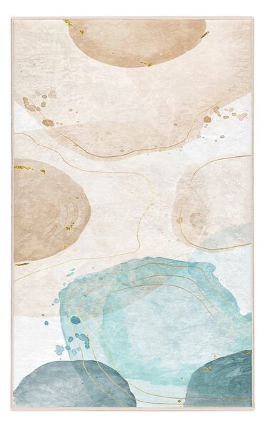 Krem/tirkizni perivi tepih 120x180 cm Puddle – Mila Home