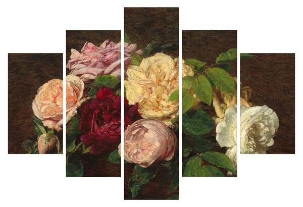 Slika - Henri Fantin-Latour, Roses de Nice on a Table, reprodukcije (150x105 cm)
