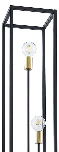 Podne Lampa Lindby, Tiliane, Crno, Dnevna soba, Metal, Moderan