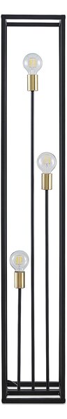 Podne Lampa Lindby, Tiliane, Crno, Dnevna soba, Metal, Moderan