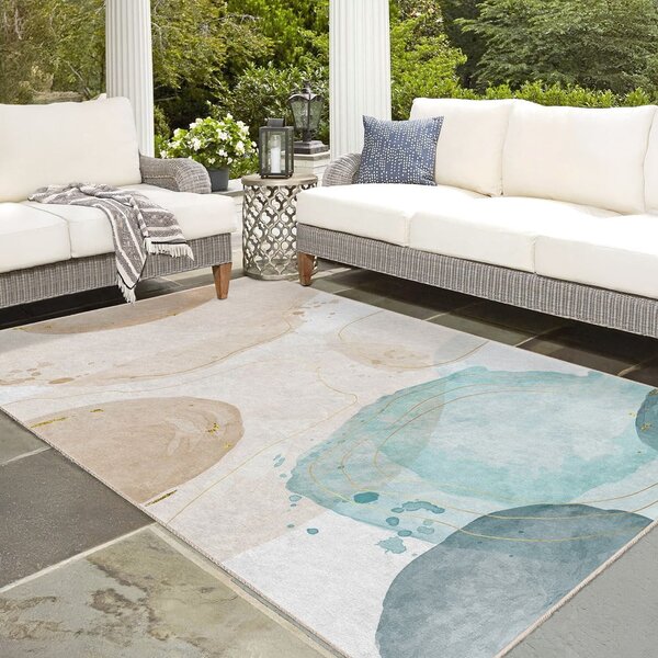 Krem/tirkizna perivia staza 80x200 cm Puddle – Mila Home