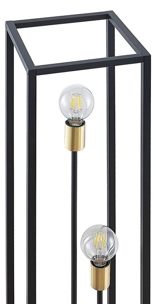 Podne Lampa Lindby, Tiliane, Crno, Dnevna soba, Metal, Moderan