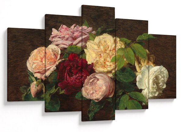 Slika - Henri Fantin-Latour, Roses de Nice on a Table, reprodukcije (150x105 cm)