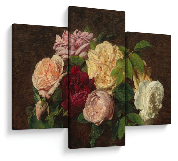 Slika - Henri Fantin-Latour, Roses de Nice on a Table, reprodukcije (90x60 cm)