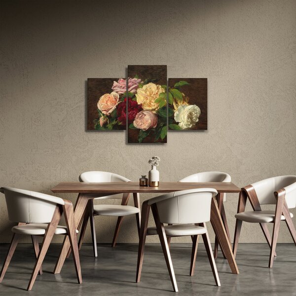 Slika - Henri Fantin-Latour, Roses de Nice on a Table, reprodukcije (90x60 cm)