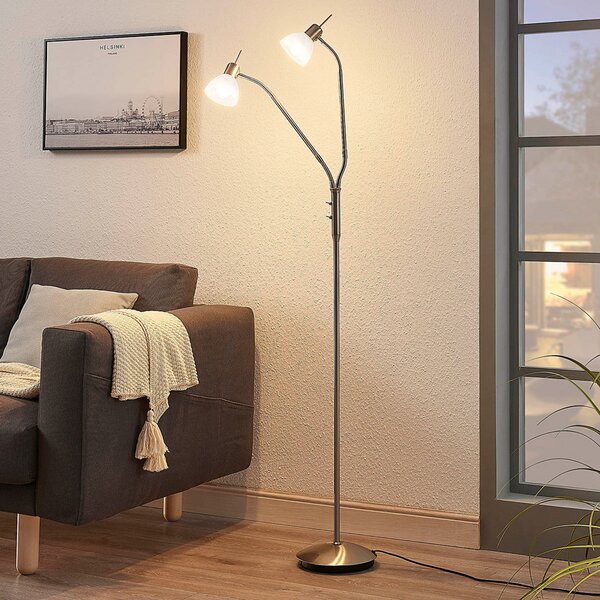 Podne Lampa Lindby, Gwendolin, Metalik, Dnevna soba, Metal, Moderan