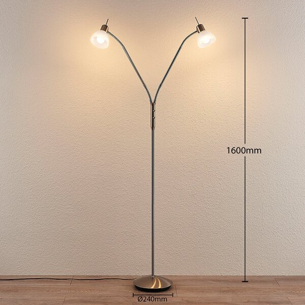 Podne Lampa Lindby, Gwendolin, Metalik, Dnevna soba, Metal, Moderan