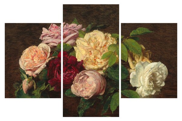 Slika - Henri Fantin-Latour, Roses de Nice on a Table, reprodukcije (90x60 cm)