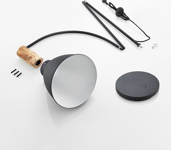 Podne Lampa Lindby, Trebale, Crno, Dnevna soba, Metal, Skandinavski