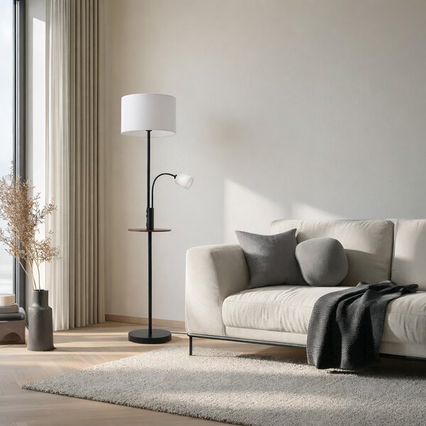 Podne Lampa Lindby, Aovan, Crno, Dnevna soba, Metal, Moderan