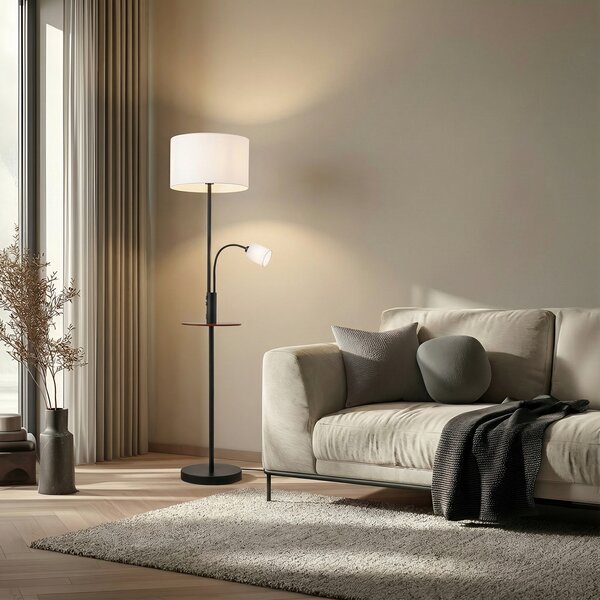 Podne Lampa Lindby, Aovan, Crno, Dnevna soba, Metal, Moderan