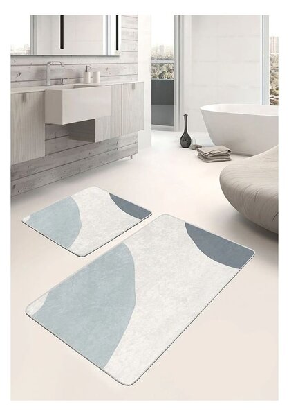 Sive/krem od samta kupaonske prostirke u setu 2 kom 60x100 cm Abstract Shapes – Mila Home