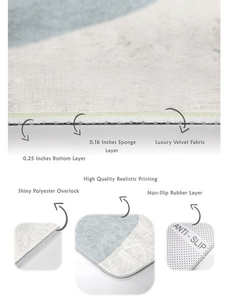 Sive/krem od samta kupaonske prostirke u setu 2 kom 60x100 cm Abstract Shapes – Mila Home