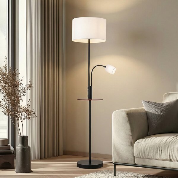 Podne Lampa Lindby, Aovan, Crno, Dnevna soba, Metal, Moderan