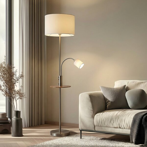 Podne Lampa Lindby, Aovan, Sivo, Dnevna soba, Metal, Moderan
