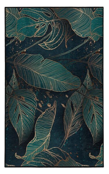 Petrolej zeleni perivi tepih 160x230 cm Midnight Jungle – Mila Home