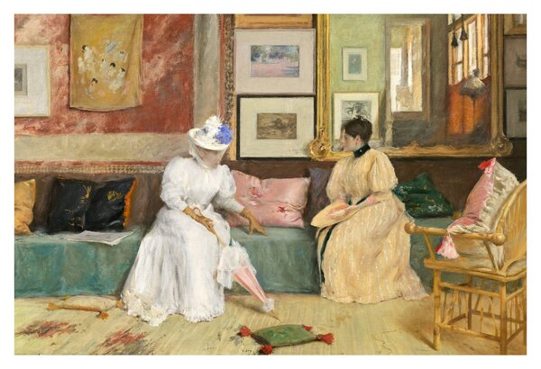 Slika - William Merritt Chase, A Friendly Call, reprodukcije (90x60 cm)