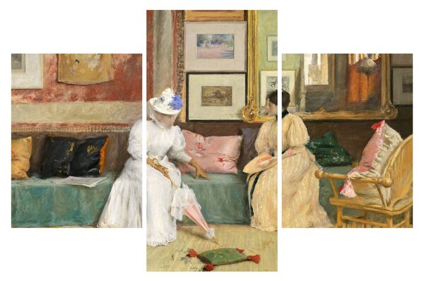Slika - William Merritt Chase, A Friendly Call, reprodukcije (90x60 cm)