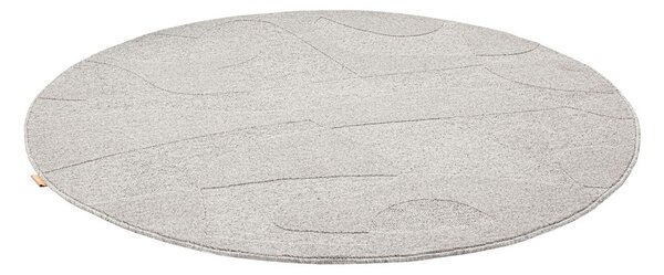 Svijetlo sivi vunen okrugao tepih ø 120 cm Morphic Botanica – Agnella
