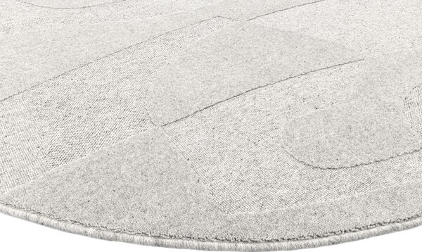 Svijetlo sivi vunen okrugao tepih ø 120 cm Morphic Botanica – Agnella