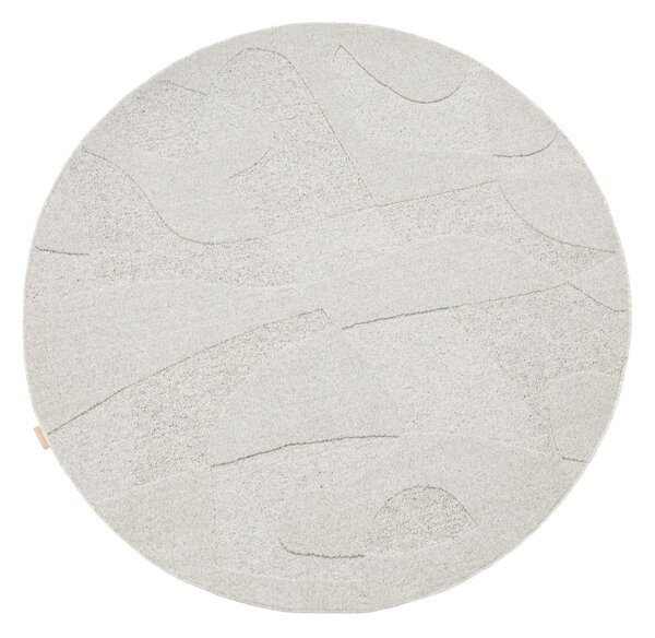 Svijetlo sivi vunen okrugao tepih ø 120 cm Morphic Botanica – Agnella