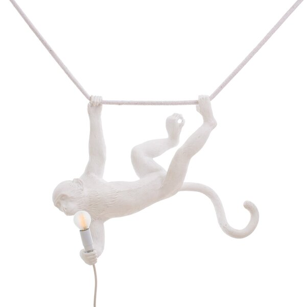 Stolne Lampa SELETTI, Monkey Lamp, Bijela, Dnevna soba, Plastika, Dizajn