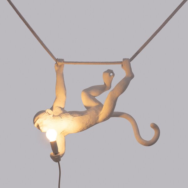 Stolne Lampa SELETTI, Monkey Lamp, Bijela, Dnevna soba, Plastika, Dizajn