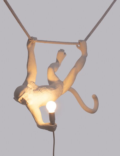 Stolne Lampa SELETTI, Monkey Lamp, Bijela, Dnevna soba, Plastika, Dizajn