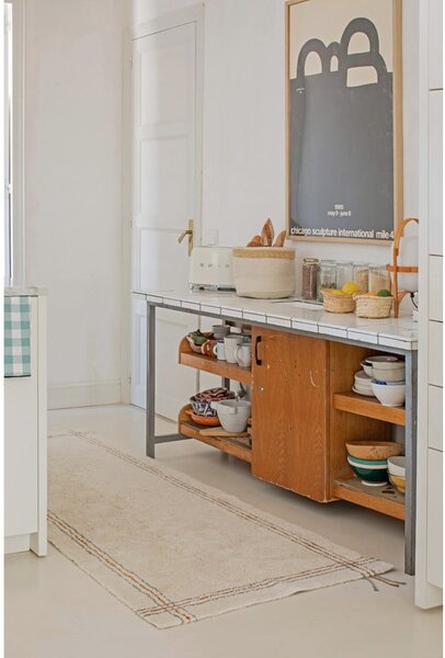 Krem periva/ručno rađena pamučna staza 80x230 cm Cuisine Natural – Lorena Canals