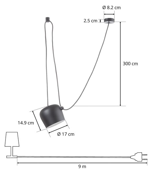 Viseće Svjetiljka FLOS, AIM Small, prigušiv, Crno, Dnevna soba, Metal, Dizajn