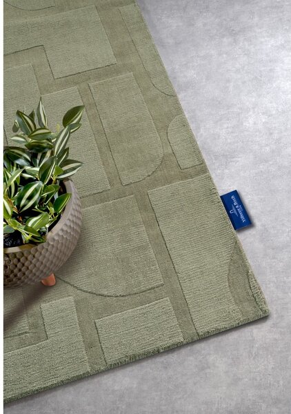 Zelena ručno rađena vunenia staza 80x250 cm Alexis – Villeroy&Boch