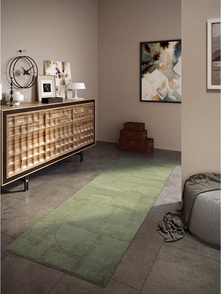 Zelena ručno rađena vunenia staza 80x250 cm Alexis – Villeroy&Boch
