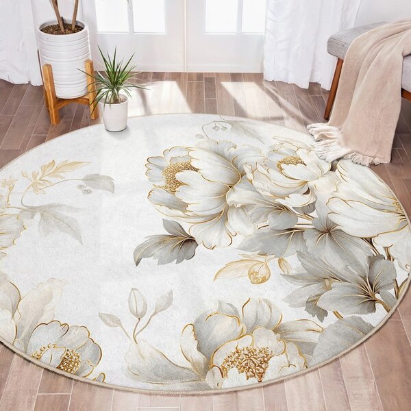 Svijetlo sivi/bež perivi okrugao tepih ø 80 cm Soft and Gentle – Mila Home