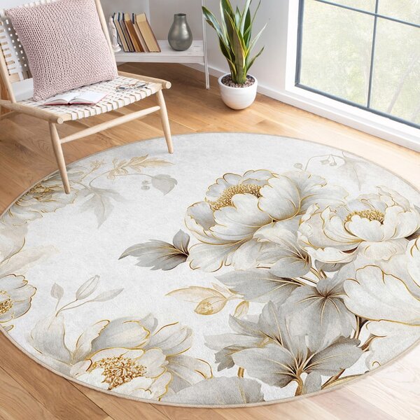 Svijetlo sivi/bež perivi okrugao tepih ø 80 cm Soft and Gentle – Mila Home