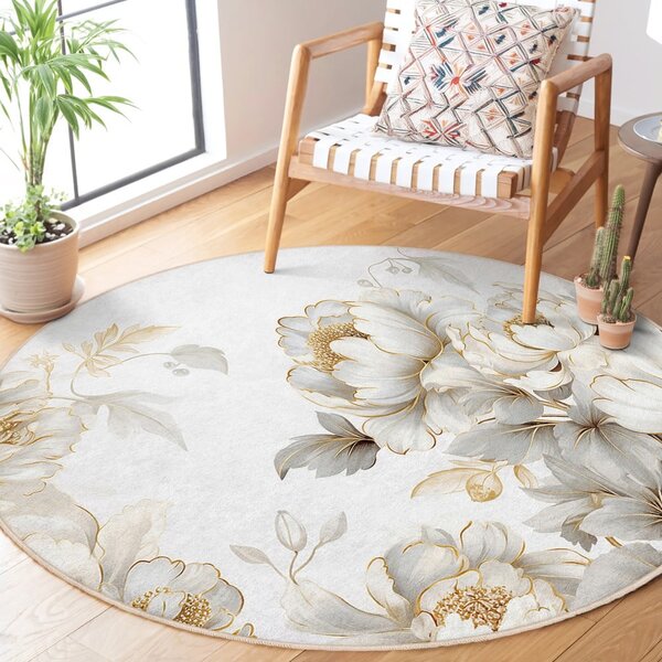 Svijetlo sivi/bež perivi okrugao tepih ø 80 cm Soft and Gentle – Mila Home