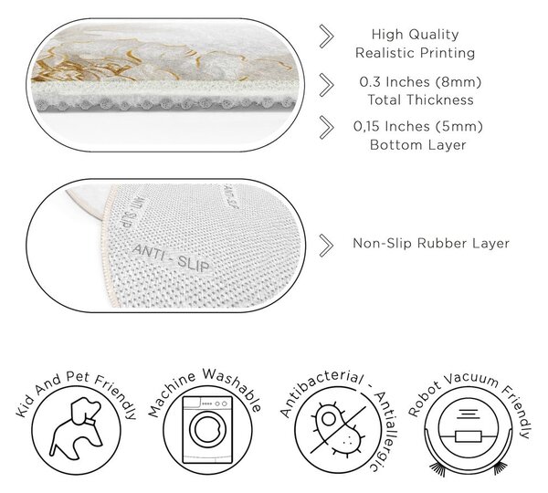 Svijetlo sivi/bež perivi okrugao tepih ø 80 cm Soft and Gentle – Mila Home