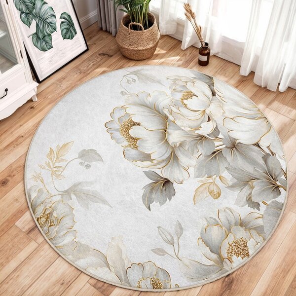 Svijetlo sivi/bež perivi okrugao tepih ø 80 cm Soft and Gentle – Mila Home