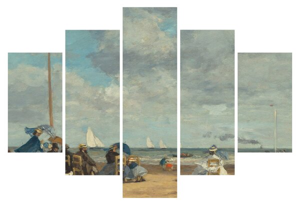 Slika - Eugène Boudin, Beach at Trouville, reprodukcije (150x105 cm)