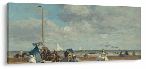 Slika - Eugène Boudin, Beach at Trouville, reprodukcije (120x50 cm)