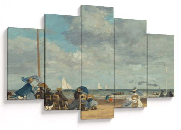 Slika - Eugène Boudin, Beach at Trouville, reprodukcije (150x105 cm)