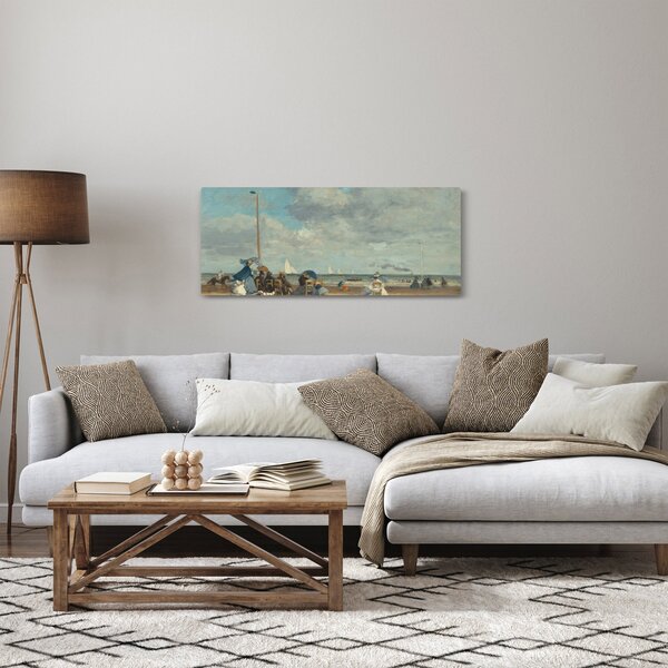 Slika - Eugène Boudin, Beach at Trouville, reprodukcije (120x50 cm)
