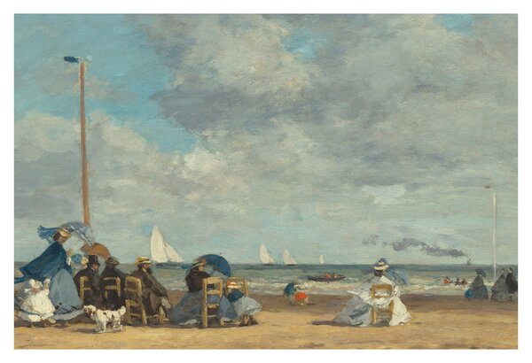 Slika - Eugène Boudin, Beach at Trouville, reprodukcije (90x60 cm)